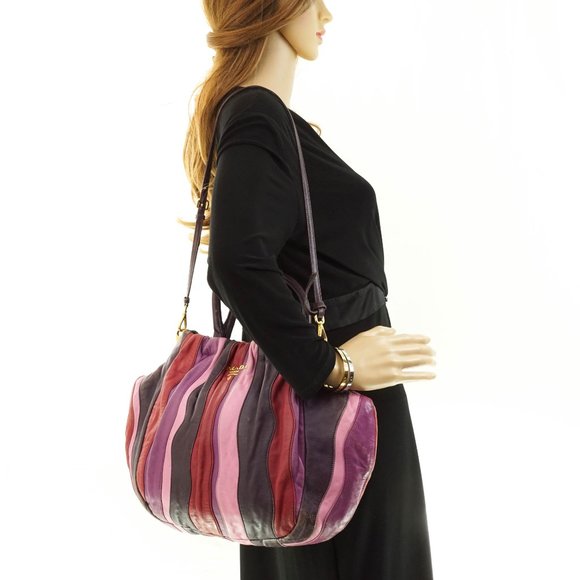 Auth Prada Hand Bag Leather Multi Color - Picture 2 of 15